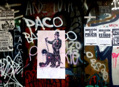 Paco - afiche en favor de las protestas de Santiago de Chile, febrero de 2020