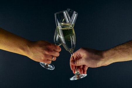 Glasses alcohol hands