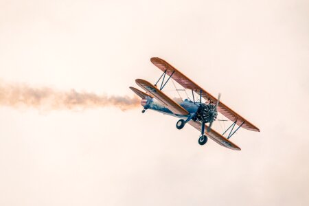 Boeing stearman pt-13d double decker aircraft