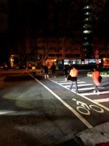 People acrossing Section 5, Minsheng East Road in Blackout 20170815