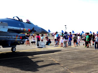 People Photographing in Front of ROCAF F-16A 6632 20120811