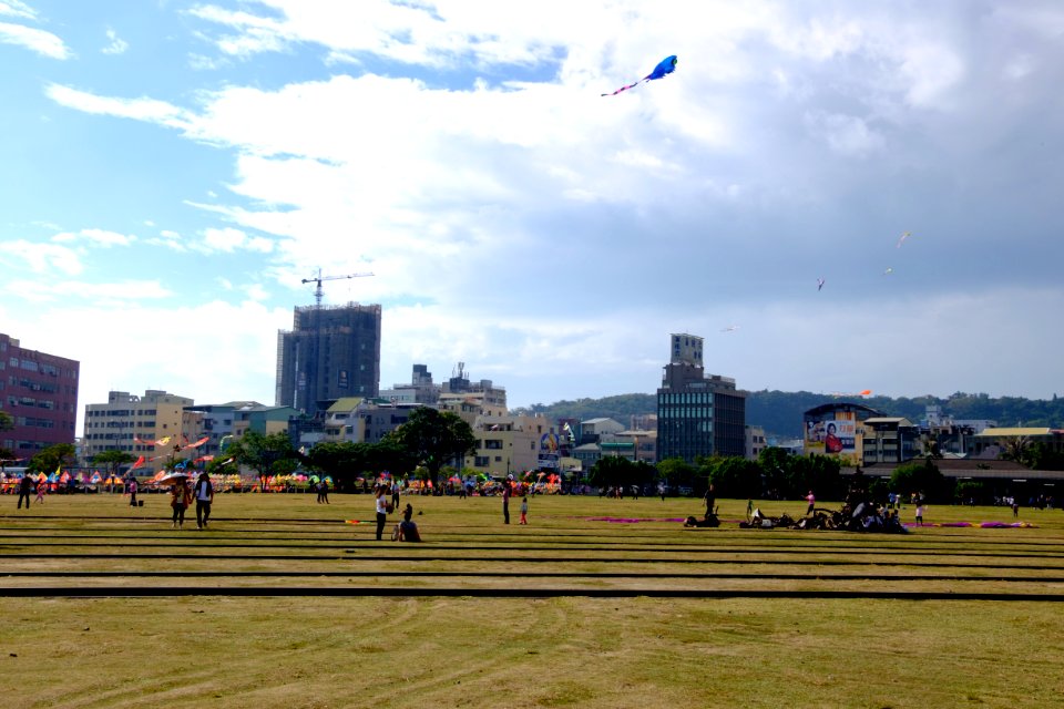 People Flying Kites in Railway Sculpture Park, Kaohsiung 20151129