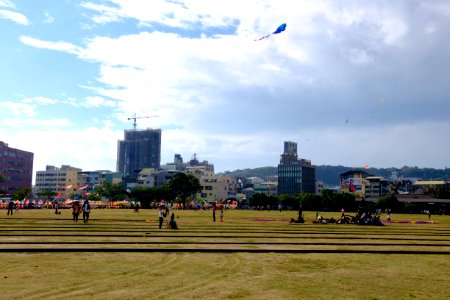 People Flying Kites in Railway Sculpture Park, Kaohsiung 20151129