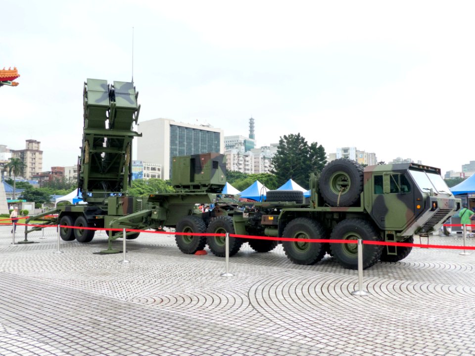 Patriot PAC-2 Launcher with HEMTT Display at CKS Memorial Hall Square 20140607a