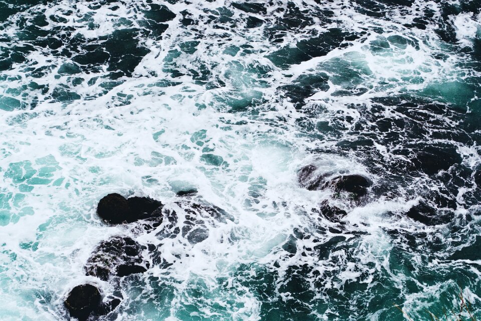 Waves beach rocks