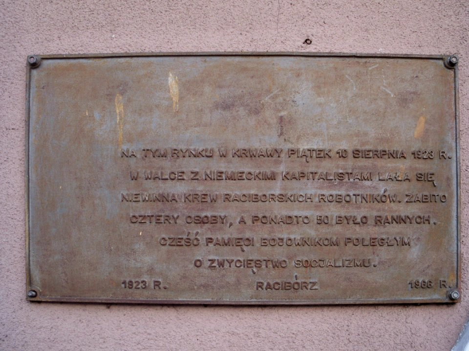 Raciborz 1923 plaque