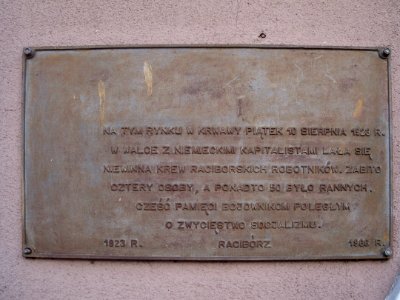 Raciborz 1923 plaque photo
