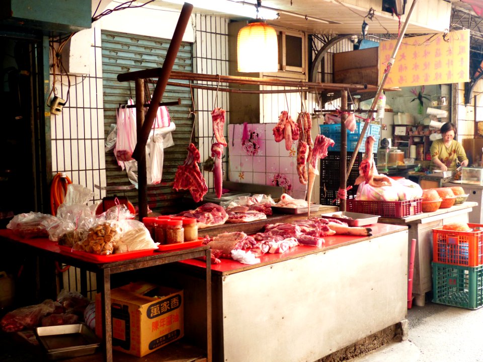 Pork Stall in Xindong Market 20140103
