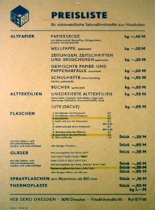 Preisliste SERO