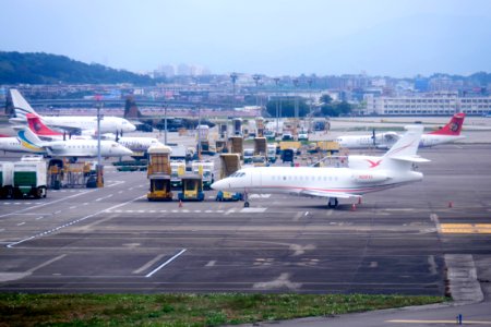 Private Aircraft at Taippei Songshan Airport Apron 20150210