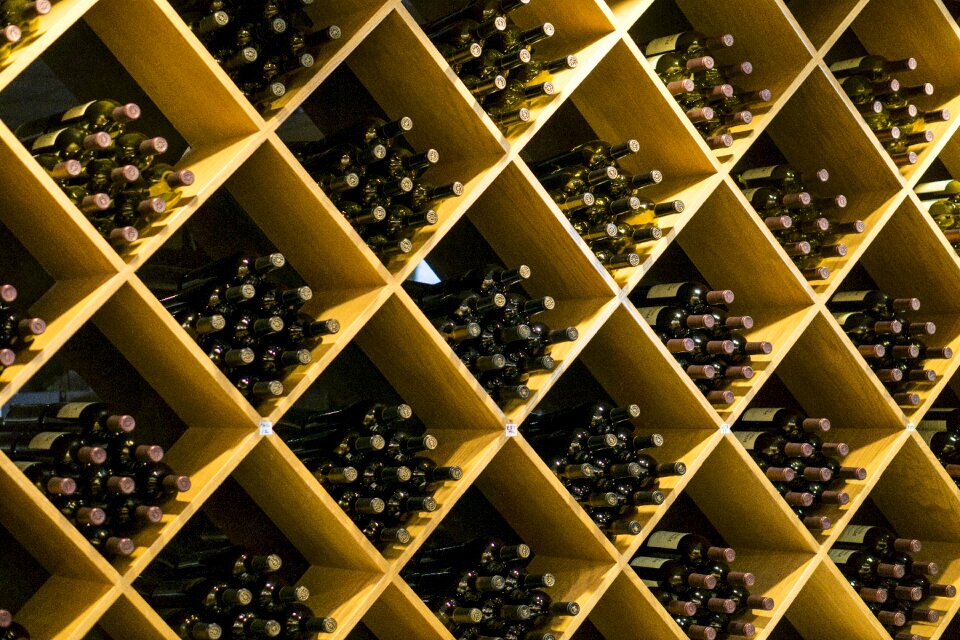 Bottles bottle rack wine tasting