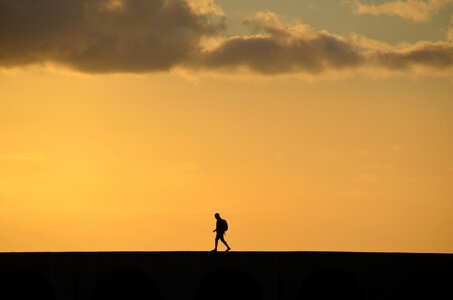 Silhouette dusk sky