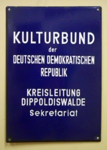 Türschild Kulturbund der DDR Dippoldiswalde
