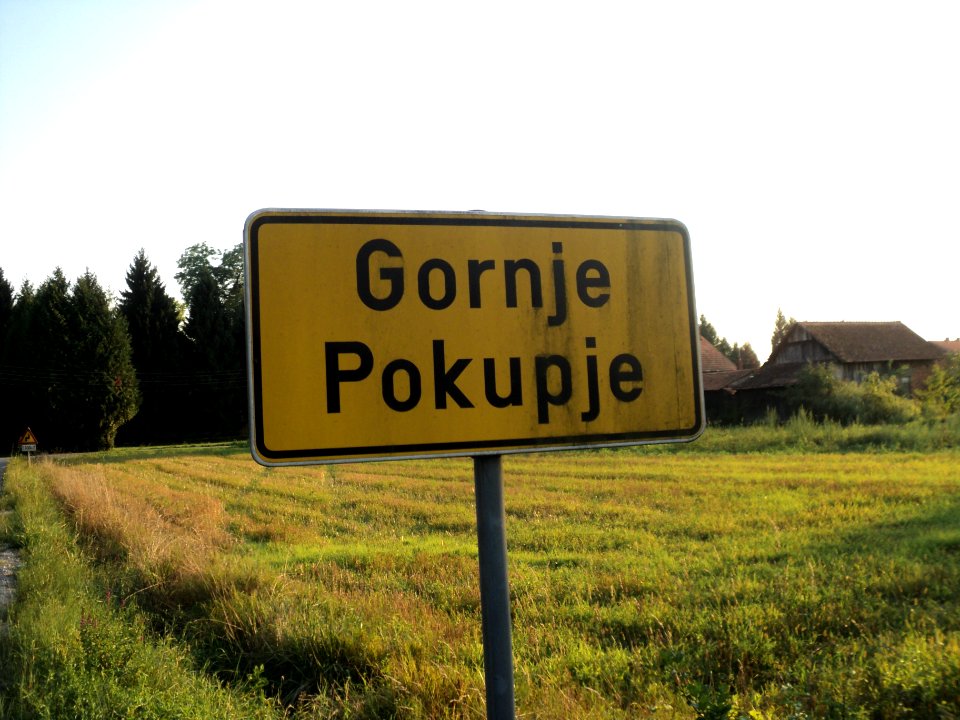 Tabla na ulasku u Gornje Pokupje