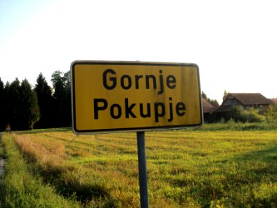Tabla na ulasku u Gornje Pokupje