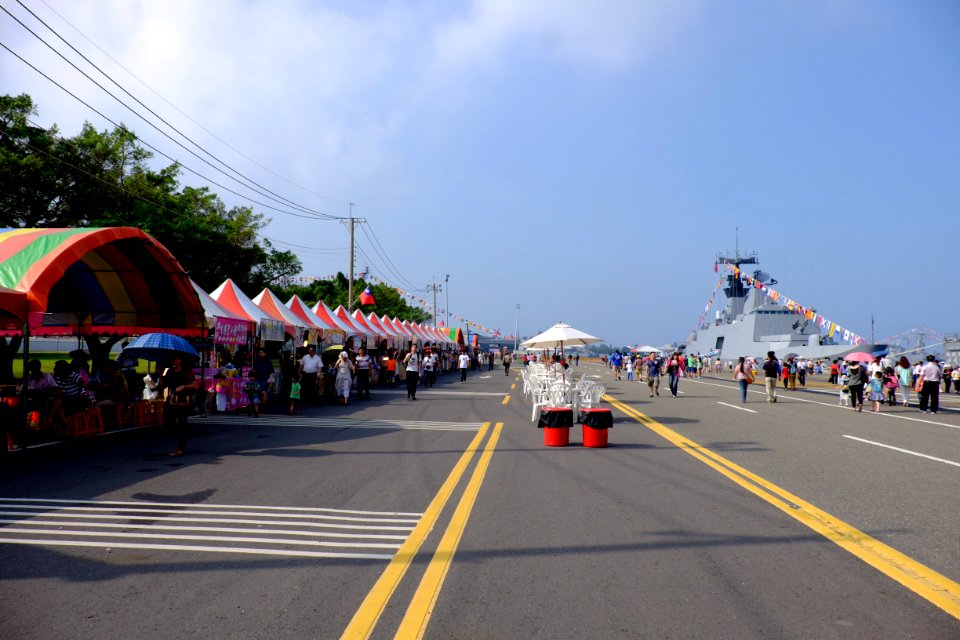 Street Food Booths beside Pier Road of Zuoying Naval Base in Morning 20151024a