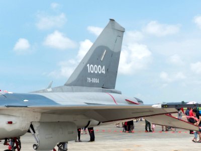 Tail Wings of AIDC F-CK-1B 10004 at Gangshan Air Force Base 20170812