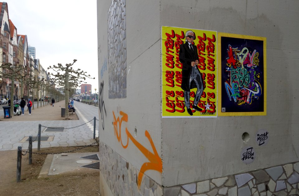 Street art at the Rheinufer, Düsseldorf 2021-04-19