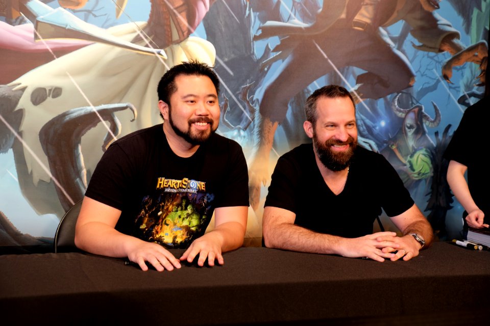 Stephen Chang and Ben Thompson in Sign meeting of Witchwood Launch Warming up Party 20180407