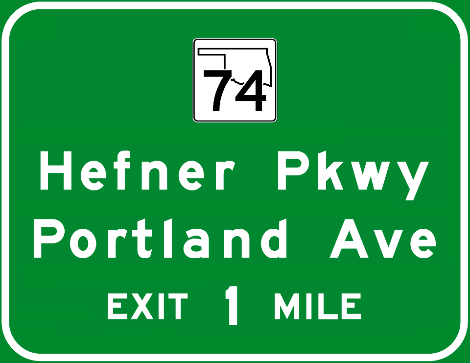 STATE HIGHWAY 74 Hefner Pkwy Portland Ave EXIT 1 MILE