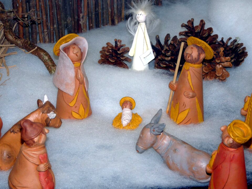 Father christmas christ child santon