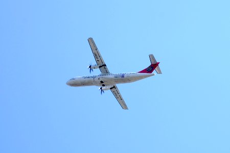 Transasia Airways ATR 72-212A B-22807 Taking off from Taipei Songshan Airport 20150913