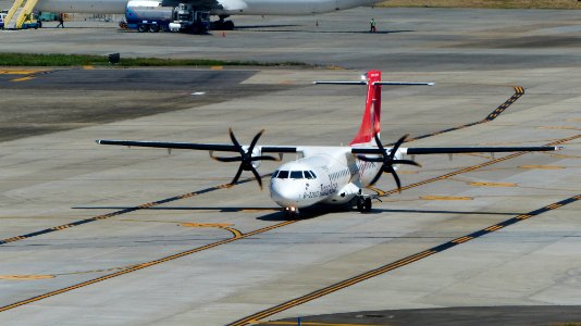 TransAsia Airways ATR 72-212A B-22823 Taxiing at Taipei Songshan Airport 20160924