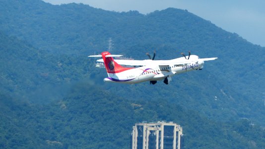 TransAsia Airways ATR 72-212A B-22823 Taking off from Taipei Songshan Airport 20160924