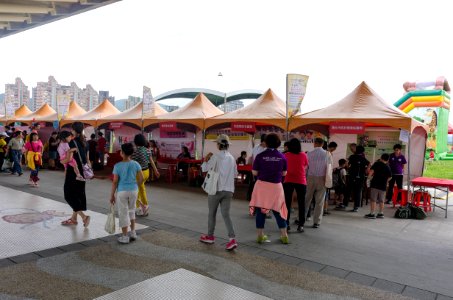 Tents of 2017 Taipei Dragon Boat Festival under Dazhi Bridge 20170530nd photo