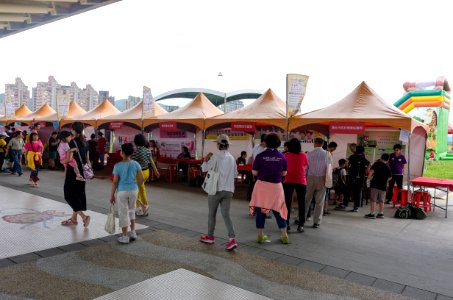 Tents of 2017 Taipei Dragon Boat Festival under Dazhi Bridge 20170530nd