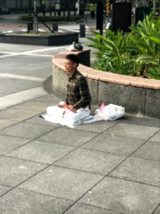 Thinking Man Sitting at Minsheng Park 20180322