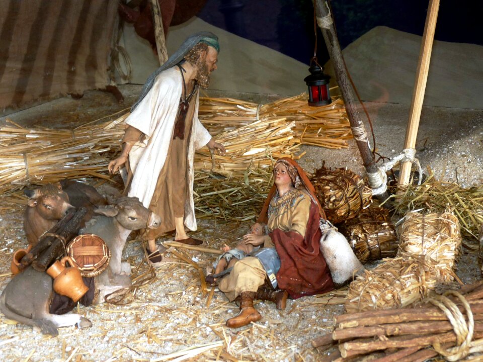 Father christmas christ child santon