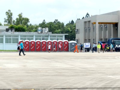 Temporary Toilets in Gangshan Air Force Base Open Day 20170812