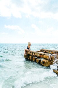 Sea beach pregnant photo