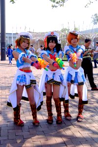 Three Cosplayers of Hanayo Koizumi, Nico Yazawa and Rin Hoshizora from Love Live! at FFK8 20151129