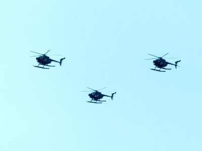Three ROCN Hughes 500s Formation Fliight over Zuoying Naval Base in Afternoon 20161112a
