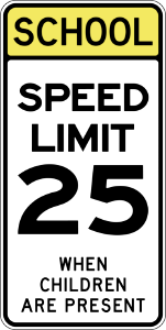 SCHOOL SPEED LIMIT 25MPH WHEN CHILDREN ARE PRESENT photo