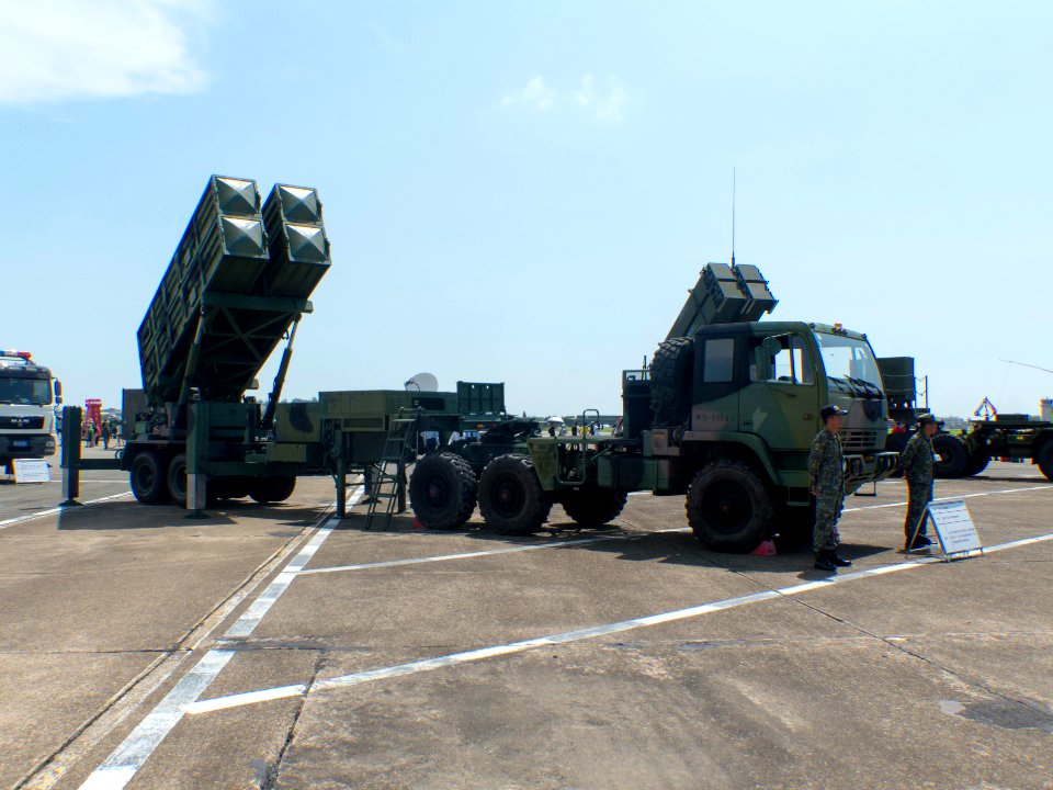 Tien Kung Ⅱ Missile Launcher with Truck Display at Gangshan Air Force Base Apron 20170812a