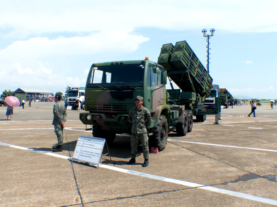 Tien Kung Ⅱ Missile Launcher with Truck Display at Gangshan Air Force Base Apron 20170812b