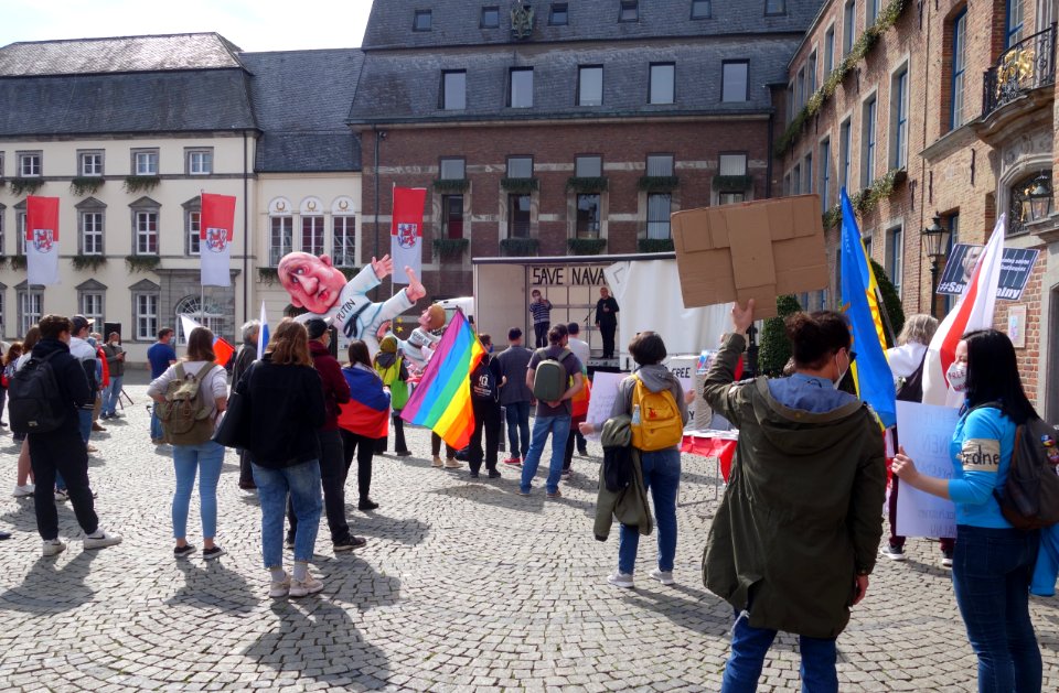 Save Navalny, Kundgebung vor dem Rathaus Düsseldorf, 24. April 2021