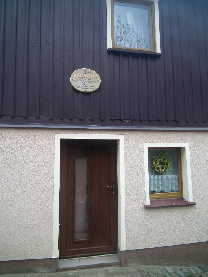 Schöna Geburtshaus Wilhelm Schaffrath Gedenktafel 01