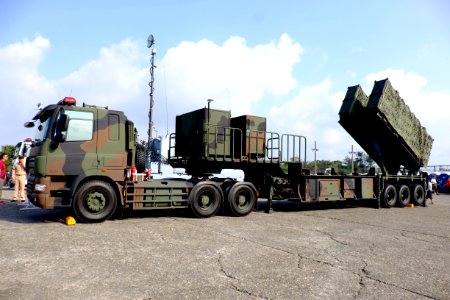 ROCN Hsiung Feng II & Hsiung Feng III Anti-Ship Missile Launchers Truck Display at Zuoying Naval Base Ground 20151024