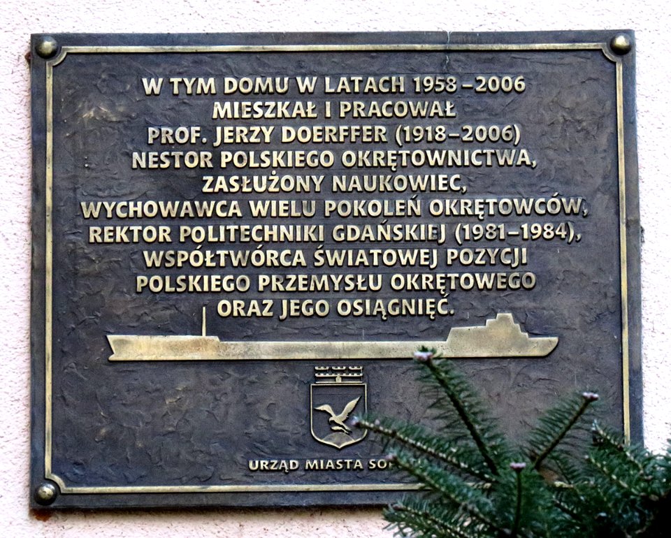 Sopot, Parkowa 12 Tablica pamiątkowa