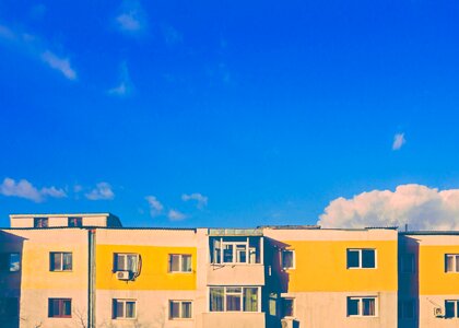 Clouds buildings apartments photo