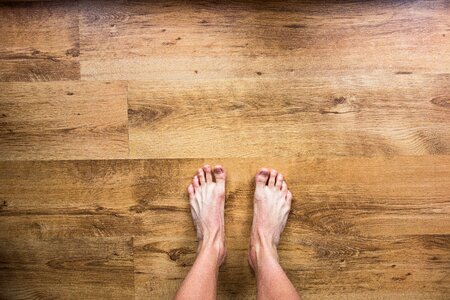 Bare feet floor