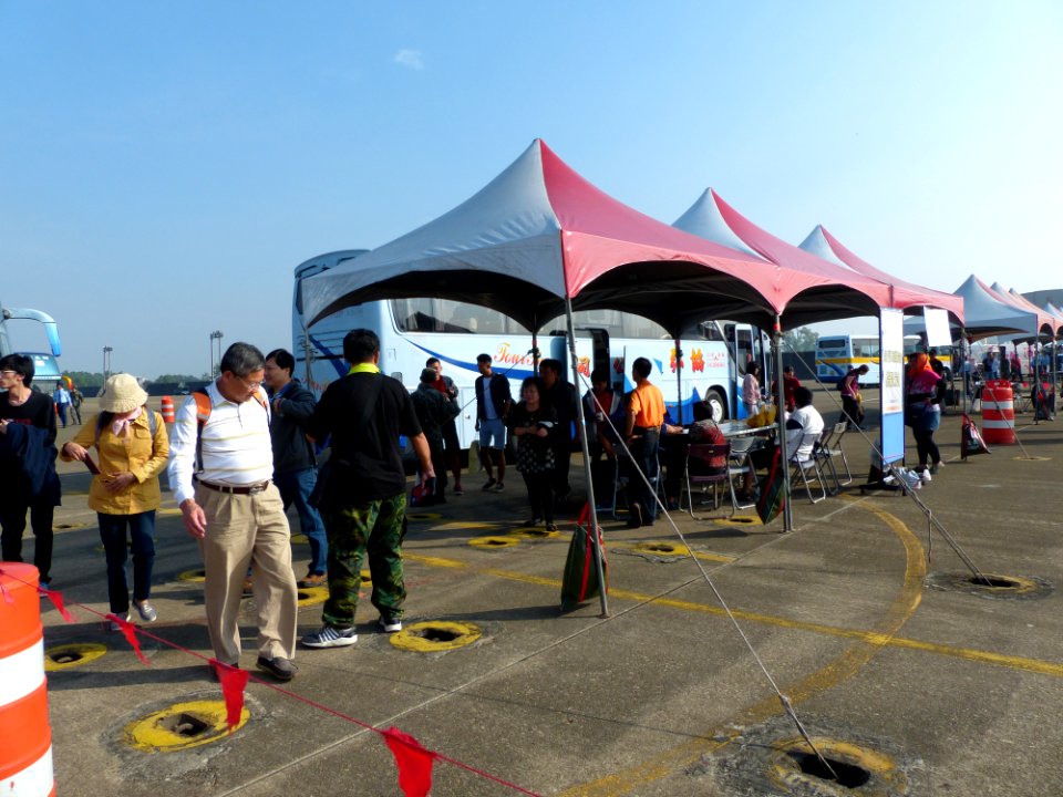 Shuttle Buses Station at Ching Chuang Kang Air Force Base Apron 20161126