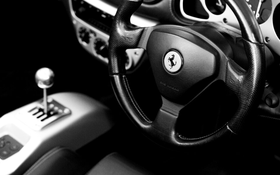 Steering wheel supercar interior