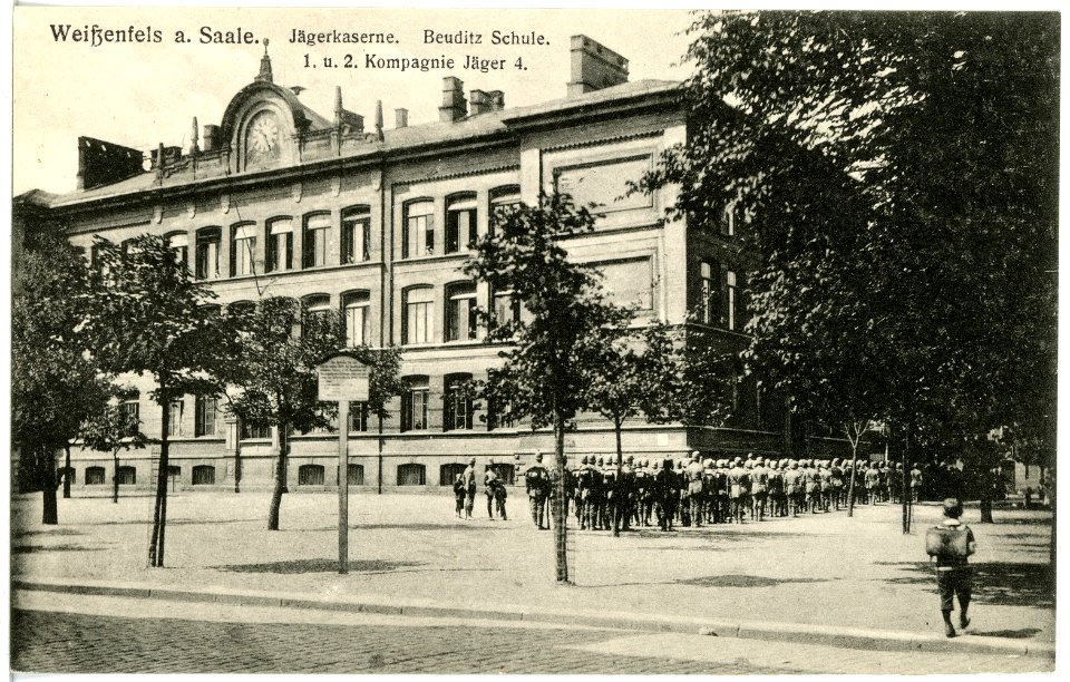 20029-Weißenfels-1916-Jägerkaserne - 1. und 2. Kompagnie Jäger 4.-Brück & Sohn Kunstverlag