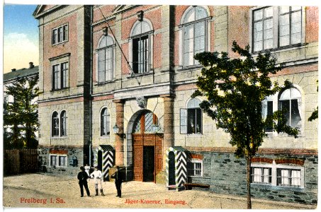 20146-Freiberg-1916-Jägerkaserne - Eingang-Brück & Sohn Kunstverlag