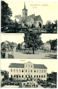 20100-Naustadt-1916-Kirche, Lutherplatz, Schule-Brück & Sohn Kunstverlag